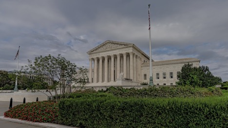 The U.S. Supreme Court building, symbolizing justice and law.