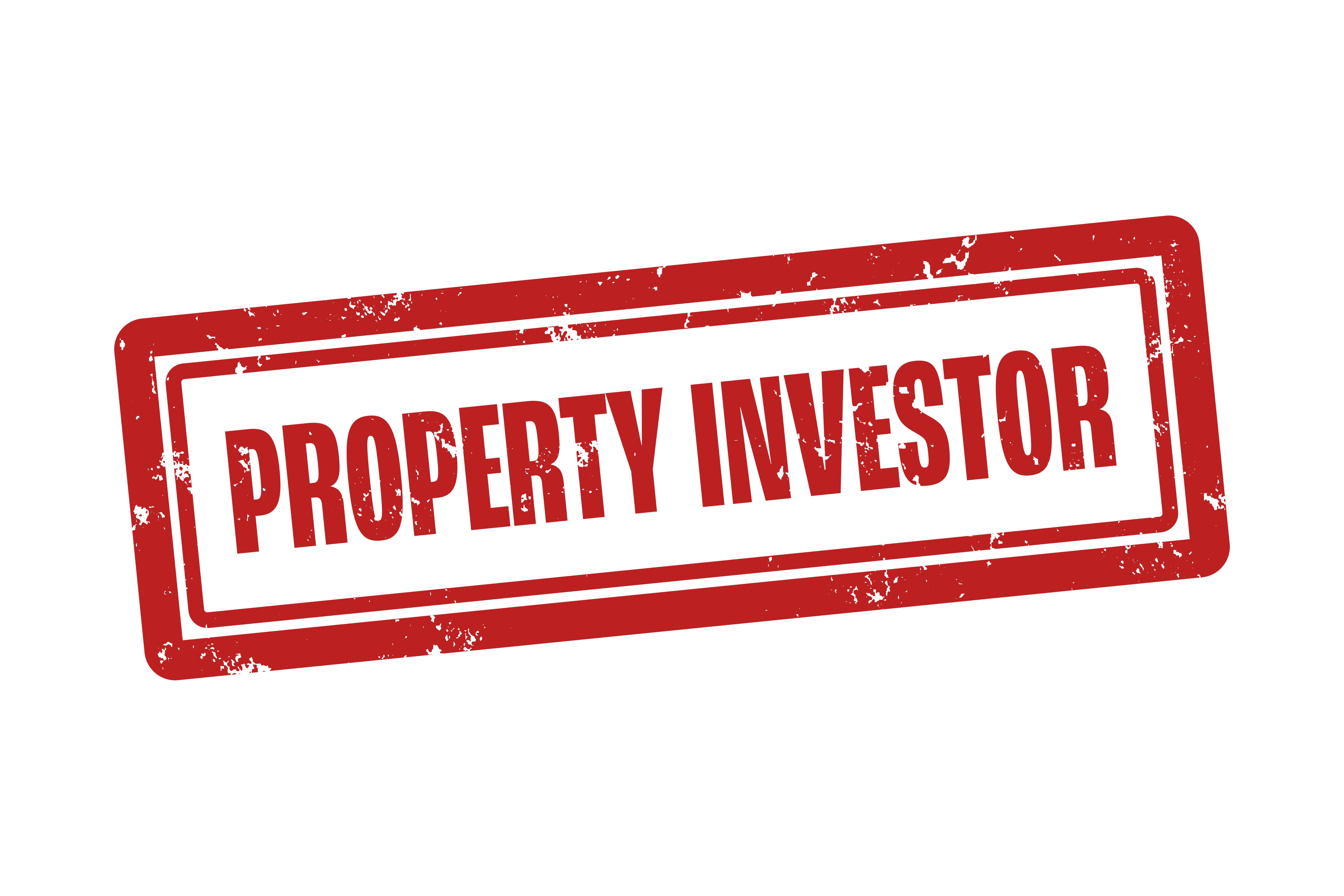 Red grunge-style stamp graphic with the words 'Property Investor,' symbolizing individuals focused on real estate investment opportunities.