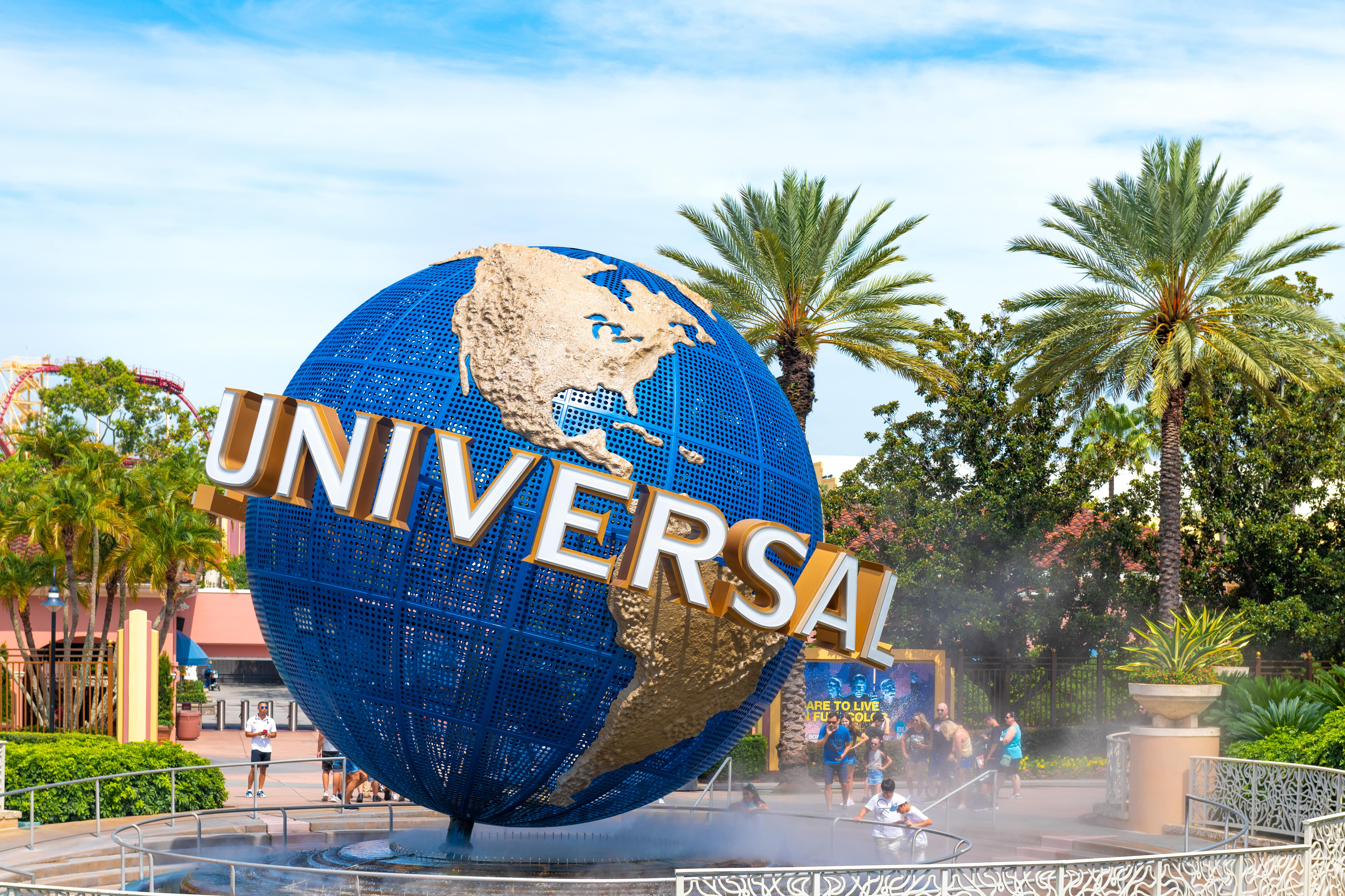 The iconic Universal Studios globe at Universal Orlando Resort, a popular destination in Central Florida.