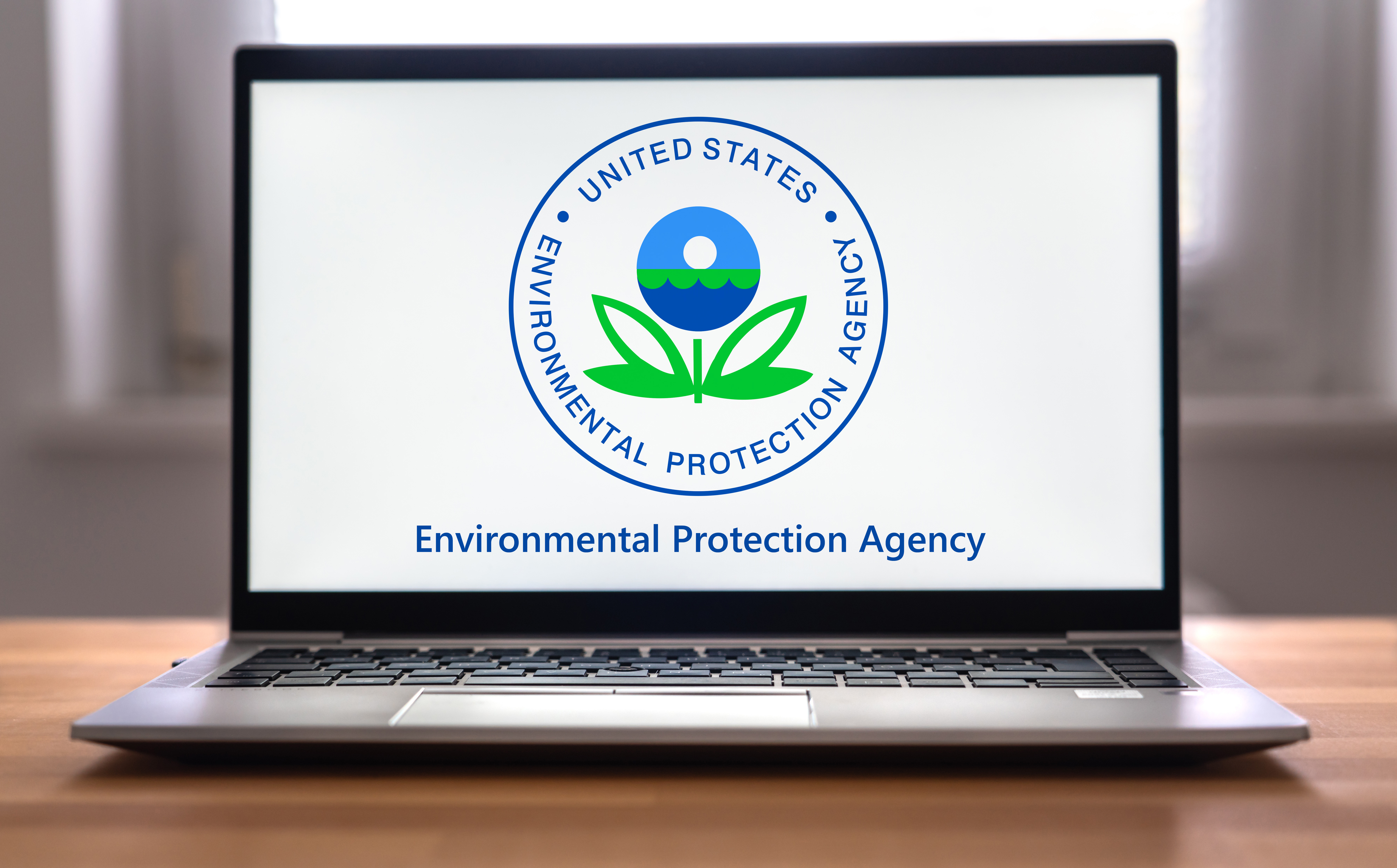 Laptop displaying the EPA logo.