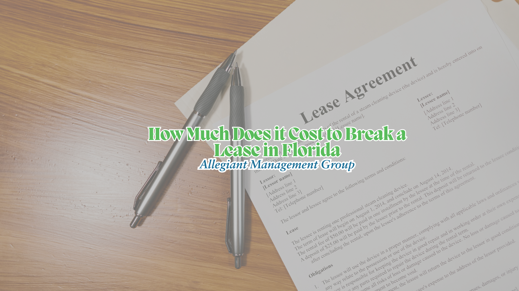 How Much Does it Cost to Break a Lease in Florida