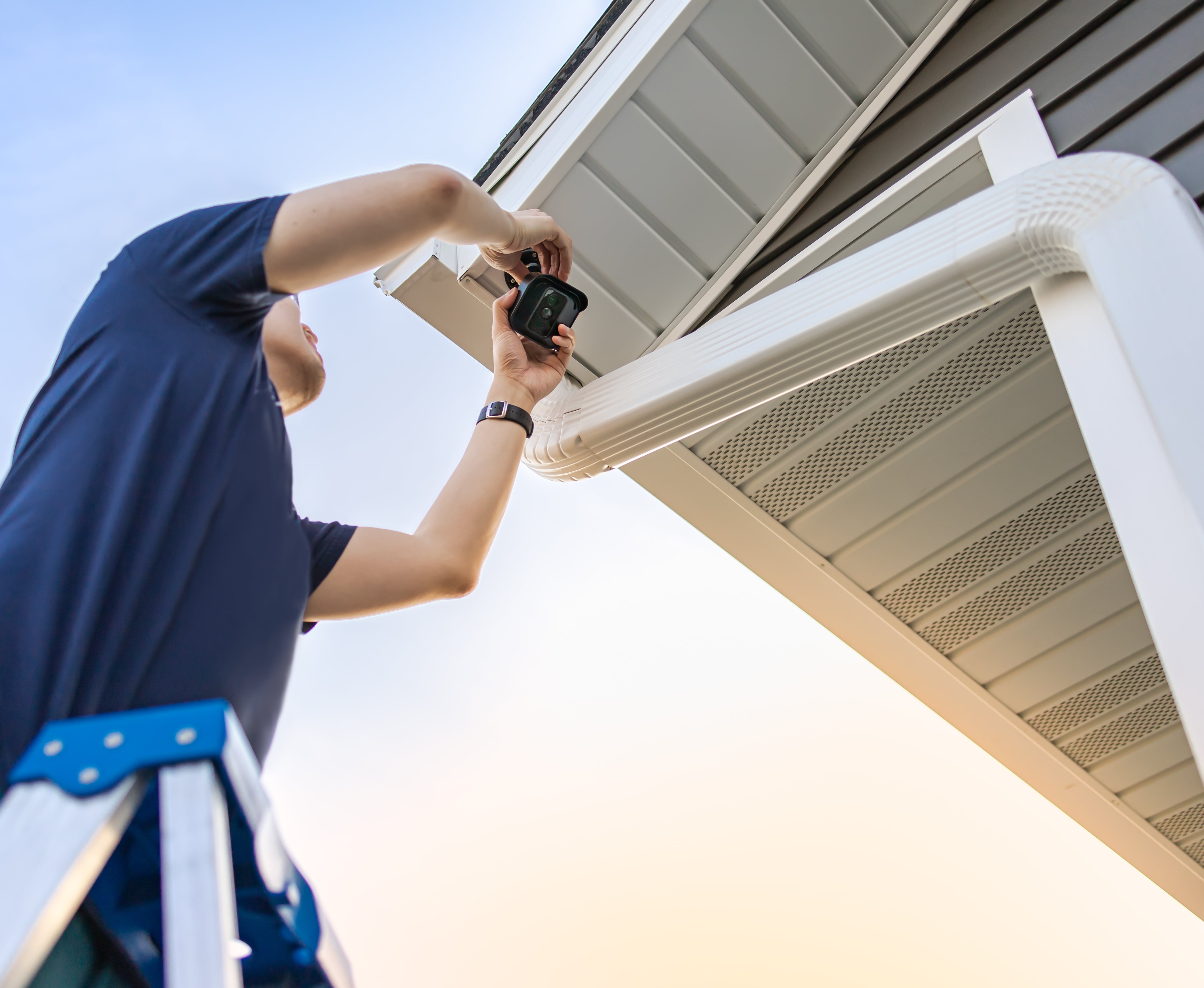 Property manager conducting an outdoor inspection